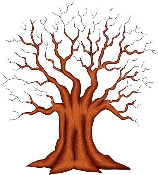 Mrtvý strom izolovaný na bílém pozadí — Stockový vektor