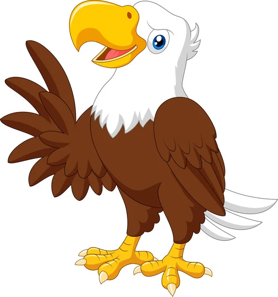 Cartoon funny eagle presenting — Stock Vector