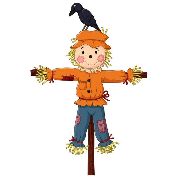 Scarecrow cartoon isolated on white — Stock Vector