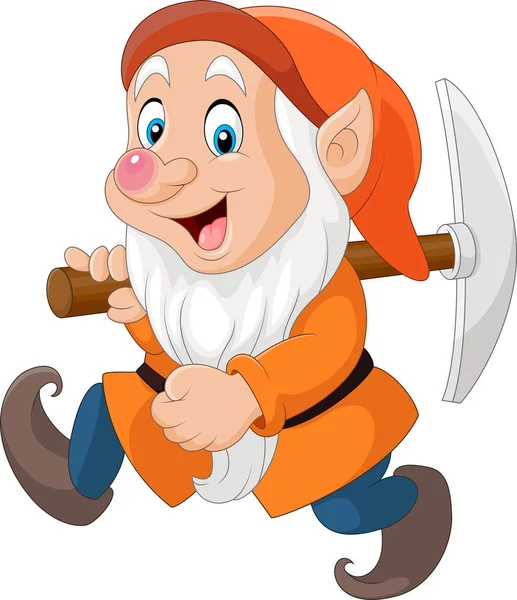 Cartoon dwarf miner — Stockvector