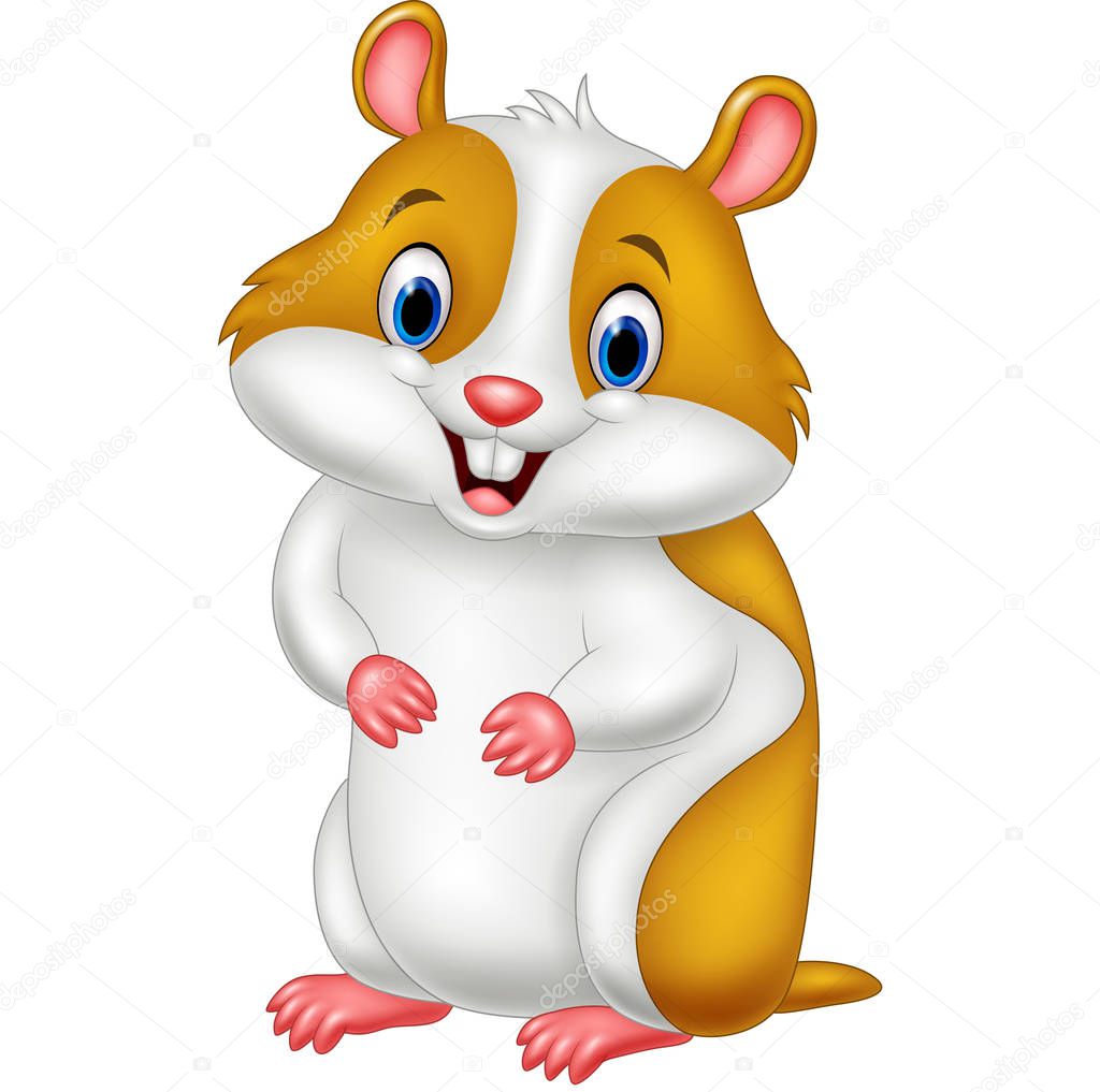 Cute hamster isolated on white background — Stock Vector © tigatelu
