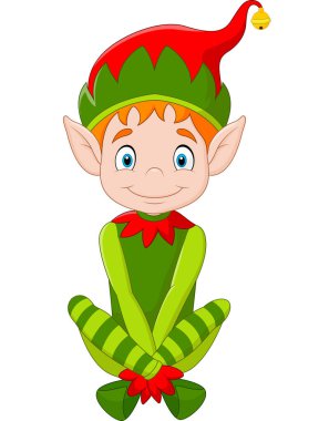 Mutlu noel elfleri oturuyor.