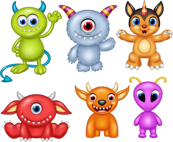 Cartoon monster collectie set — Stockvector