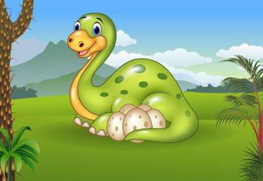 Dinozor ve yumurtalarının tarih öncesi geçmişi.