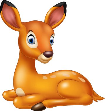 Cute baby deer cartoon clipart