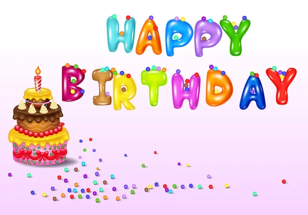 Листівка на день народження з тортами на день народження — стоковий вектор