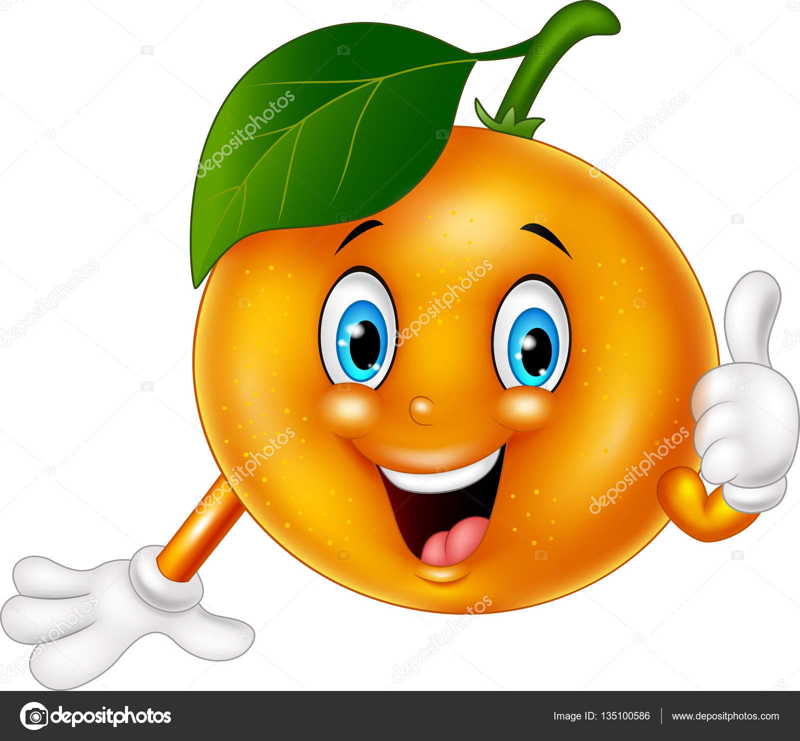 Orange dibujos animados dando pulgares — Vector de stock ...