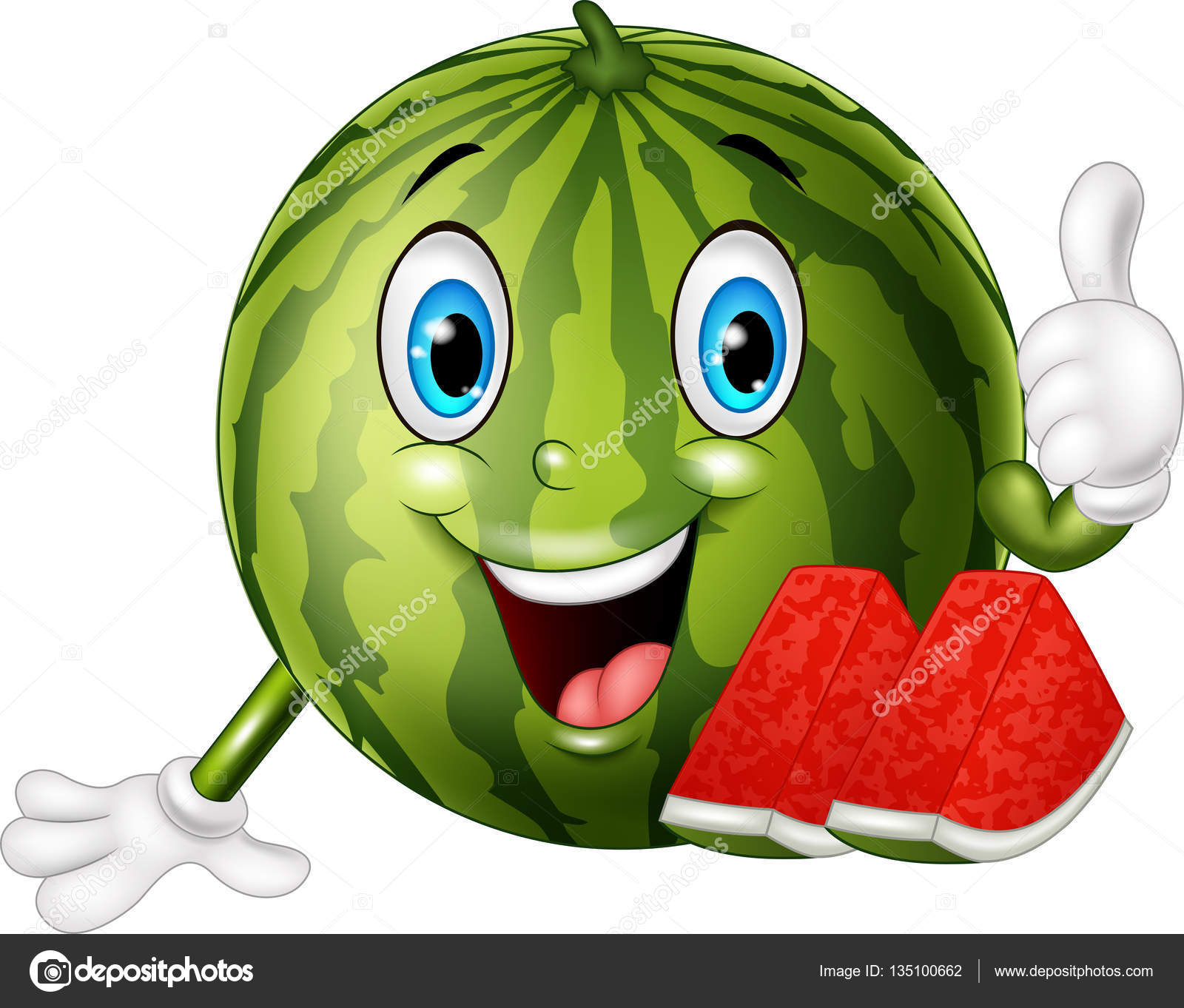 Cartoon watermelon giving thumbs up Stock Vector Image by ©tigatelu #135100662 Cartoon watermelon giving thumbs up Stock Vector Image by ©tigatelu #135100662