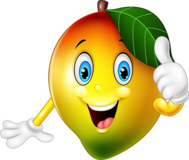 Yaşasın vererek karikatür mango