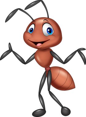 Cartoon ant posing