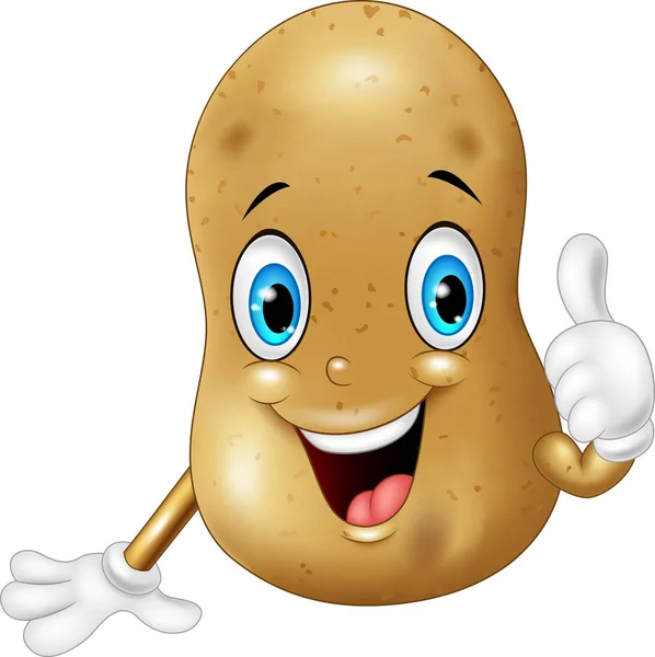 Мультяшна картопля дає великі пальці вгору — стоковий вектор