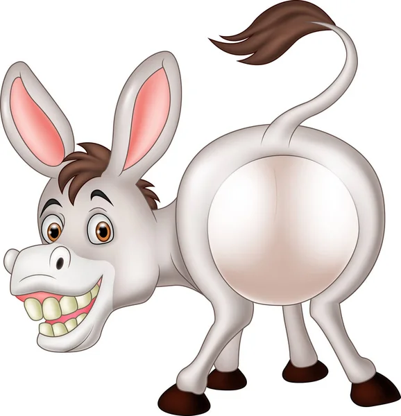 Dibujos animados divertida mascota burro — Vector de stock