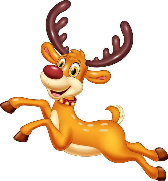 Cartoon baby deer jumping — Stock Vector