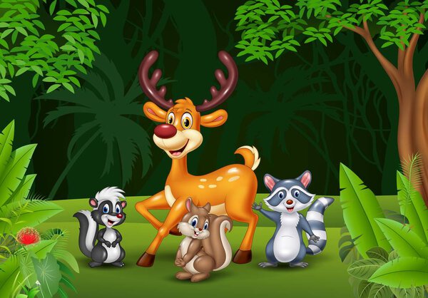 Мультфильм дикие животные в джунглях