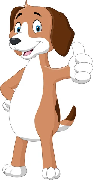 Dibujos animados perro divertido dando pulgares hacia arriba — Vector de stock