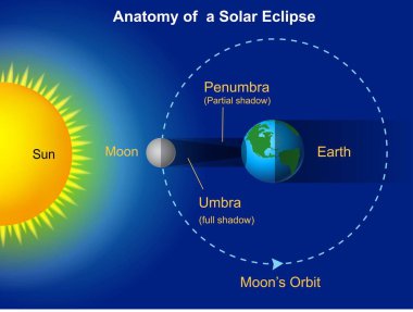 Solar eclipse diagram clipart