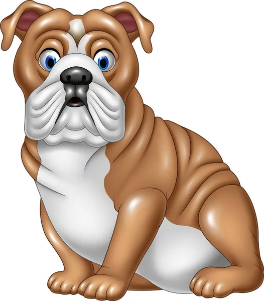 Bulldog cartone animato seduto — Vettoriale Stock