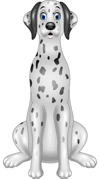 Мультфильм далматинская собака сидит — стоковый вектор