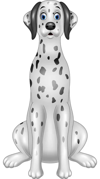 Tecknade dalmatiska hund sittande — Stock vektor