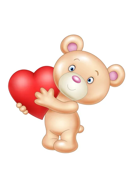 Χαριτωμένη αρκούδα κρατώντας καρδιά — Διανυσματικό Αρχείο