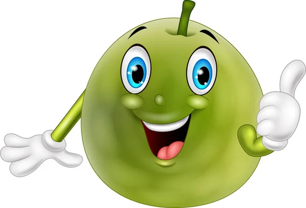 Cartoon guava giving thumb up — Stock Vector