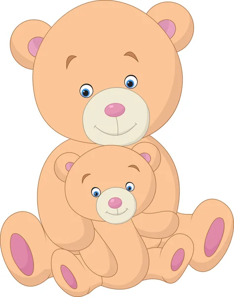 Κινούμενα σχέδια μητέρας και μωρού αρκούδας — Διανυσματικό Αρχείο