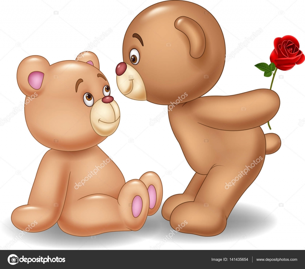 Cartoon romantic couple of teddy bears Stock Illustration by ...