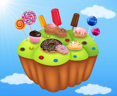 Beautiful candyland colorfull clipart