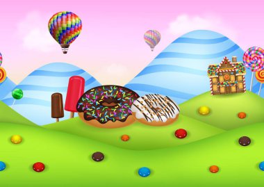 Fantezi candyland dessrts ve tatlılar