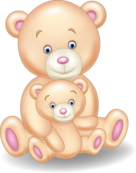 Κινούμενα σχέδια μητέρας και μωρού αρκούδας — Διανυσματικό Αρχείο