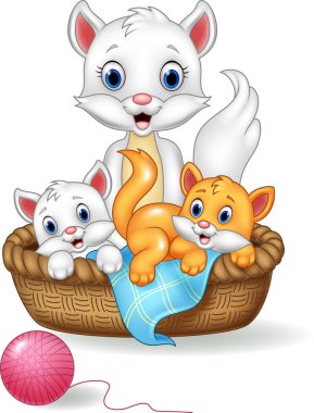 Anne karikatür ve kedi bebeğim
