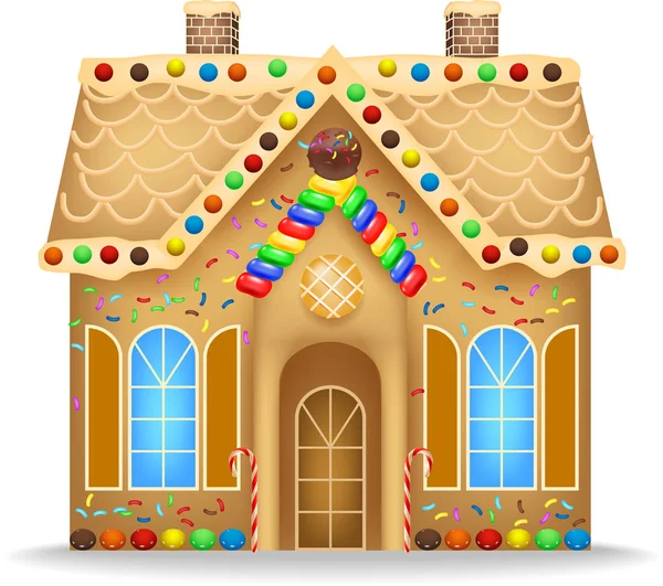 Cartoon peperkoek huis — Stockvector