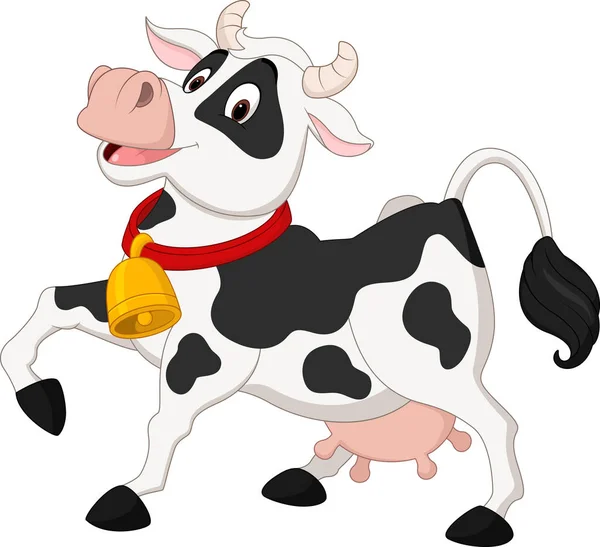 Caricatura de vaca feliz — Vector de stock