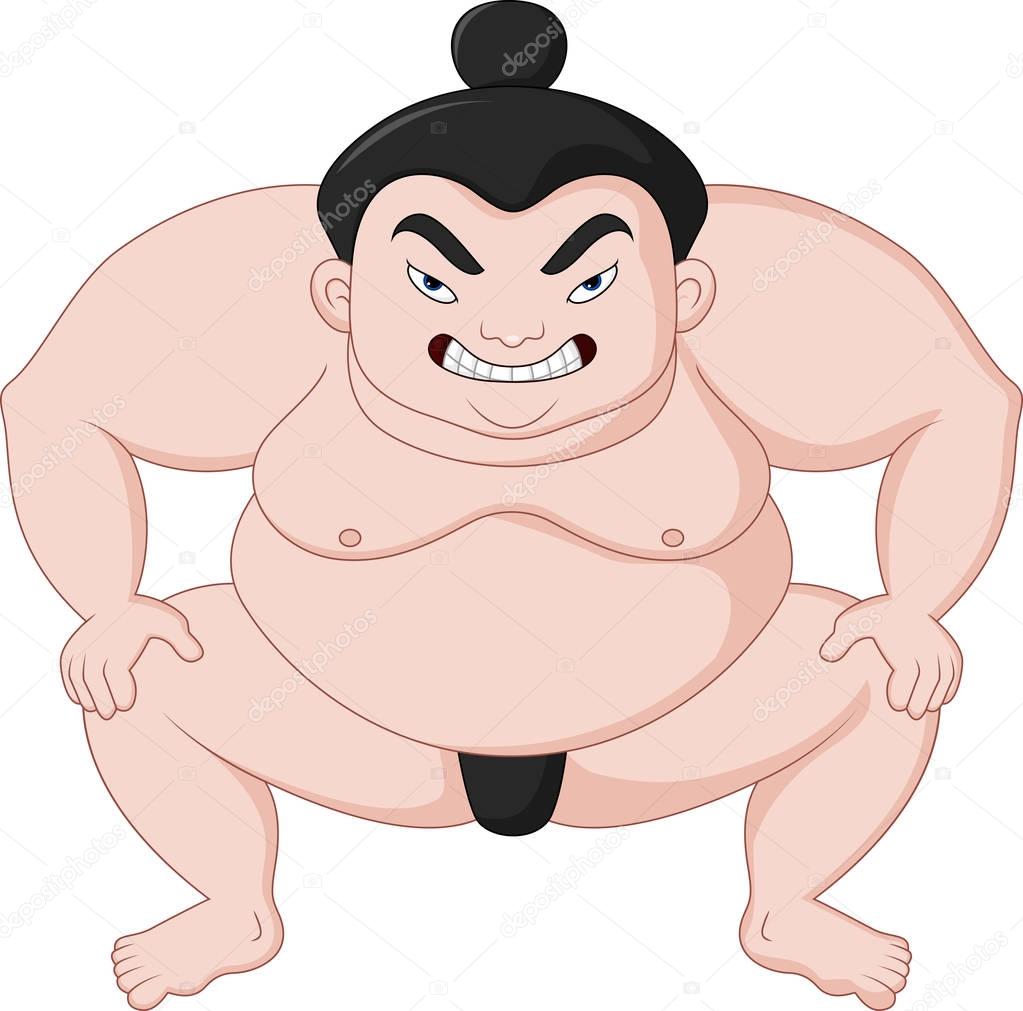 Cartoon sumo wrestler
