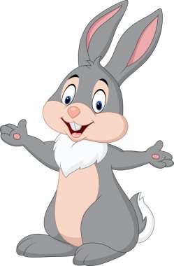 Cartoon rabbit posing clipart