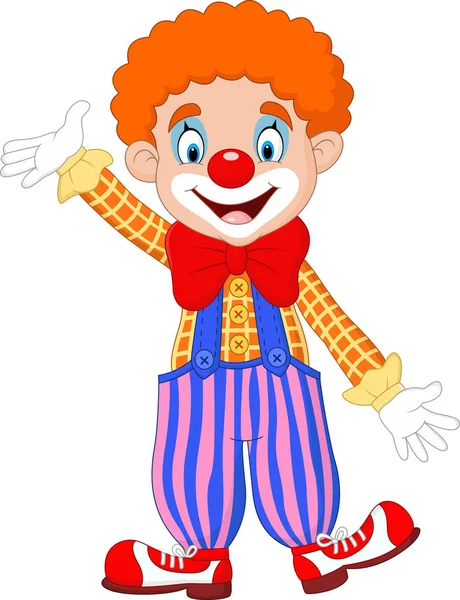 Payaso divertido de dibujos animados — Vector de stock