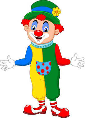 Karikatür komik palyaço poz