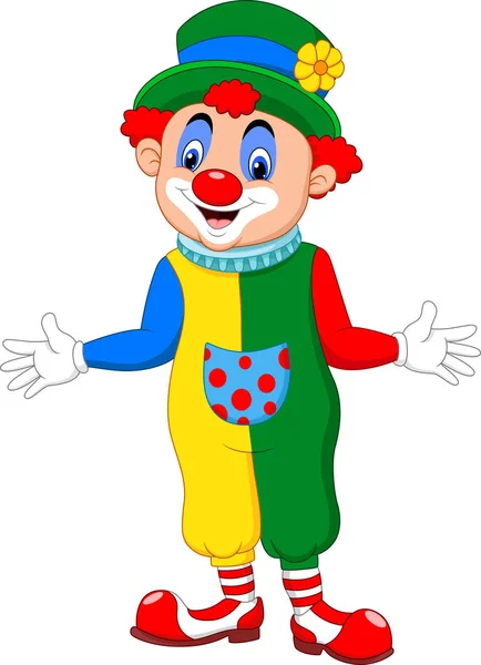 Cartoon funny clown posing — Stock Vector