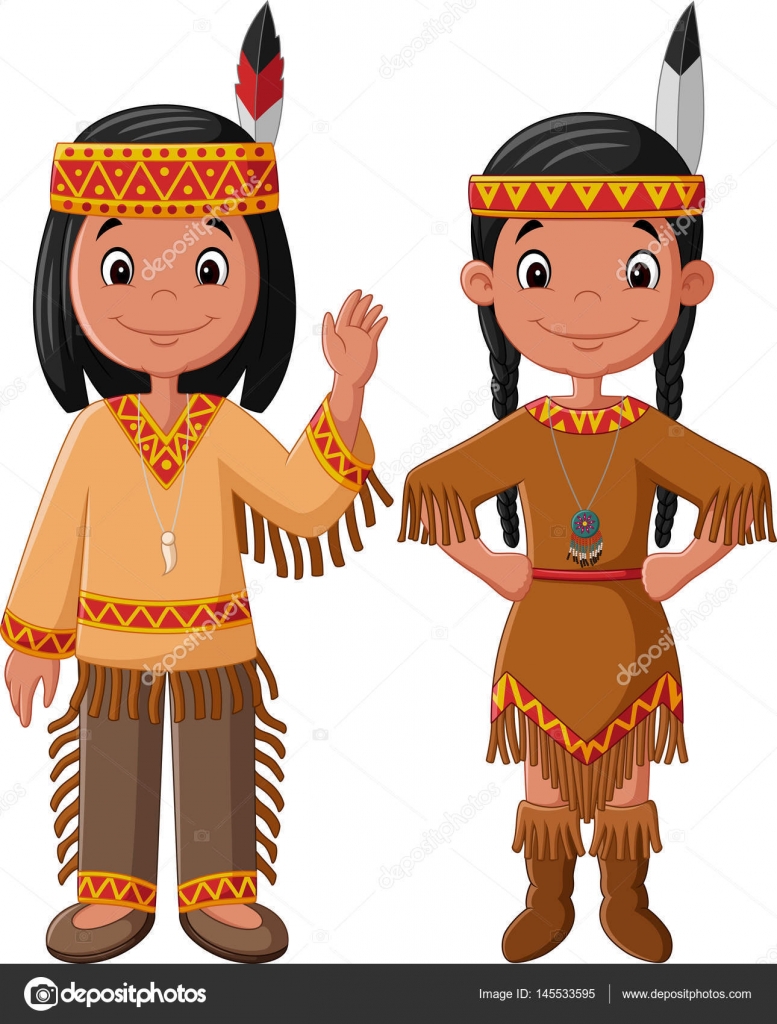 Indigena dibujo animado imágenes de stock de arte vectorial | Depositphotos