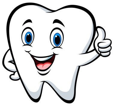 Cartoon tooth giving thumbs up clipart
