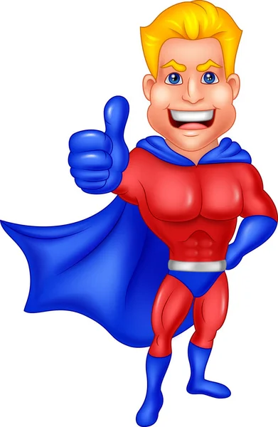 Superhero cartoon giving thumb up — Stock Vector