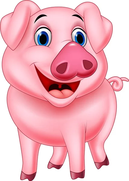 Personagem de porco dos desenhos animados — Vetor de Stock