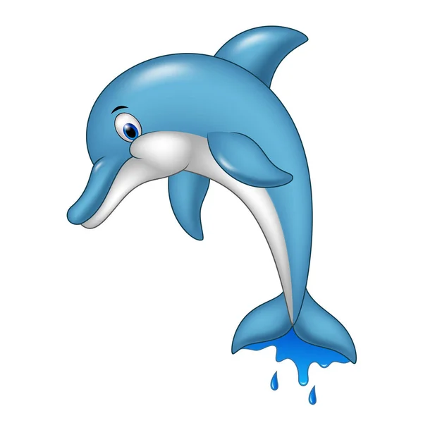 Salto de delfines de dibujos animados — Archivo Imágenes Vectoriales