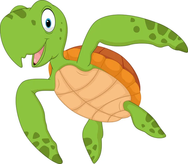 Cartoon turtle isolated on white background — Stock Vector