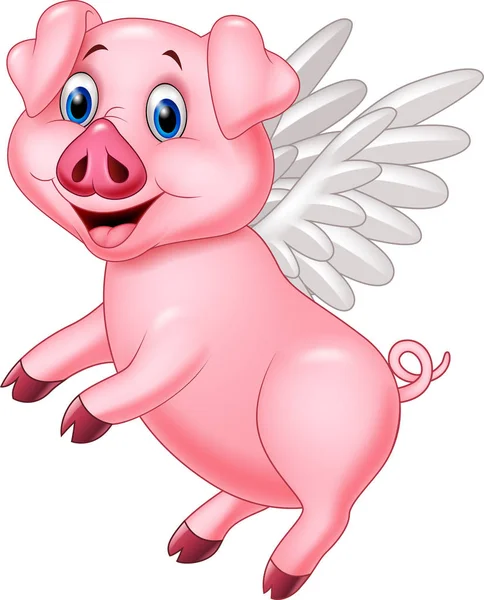 Щасливі свині літаючий — стоковий вектор
