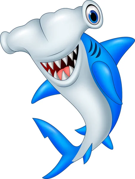 Karikatür çekiç köpekbalığı — Stok Vektör