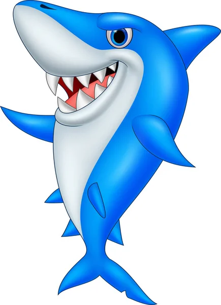 Kreslené vtipné žralok — Stockový vektor