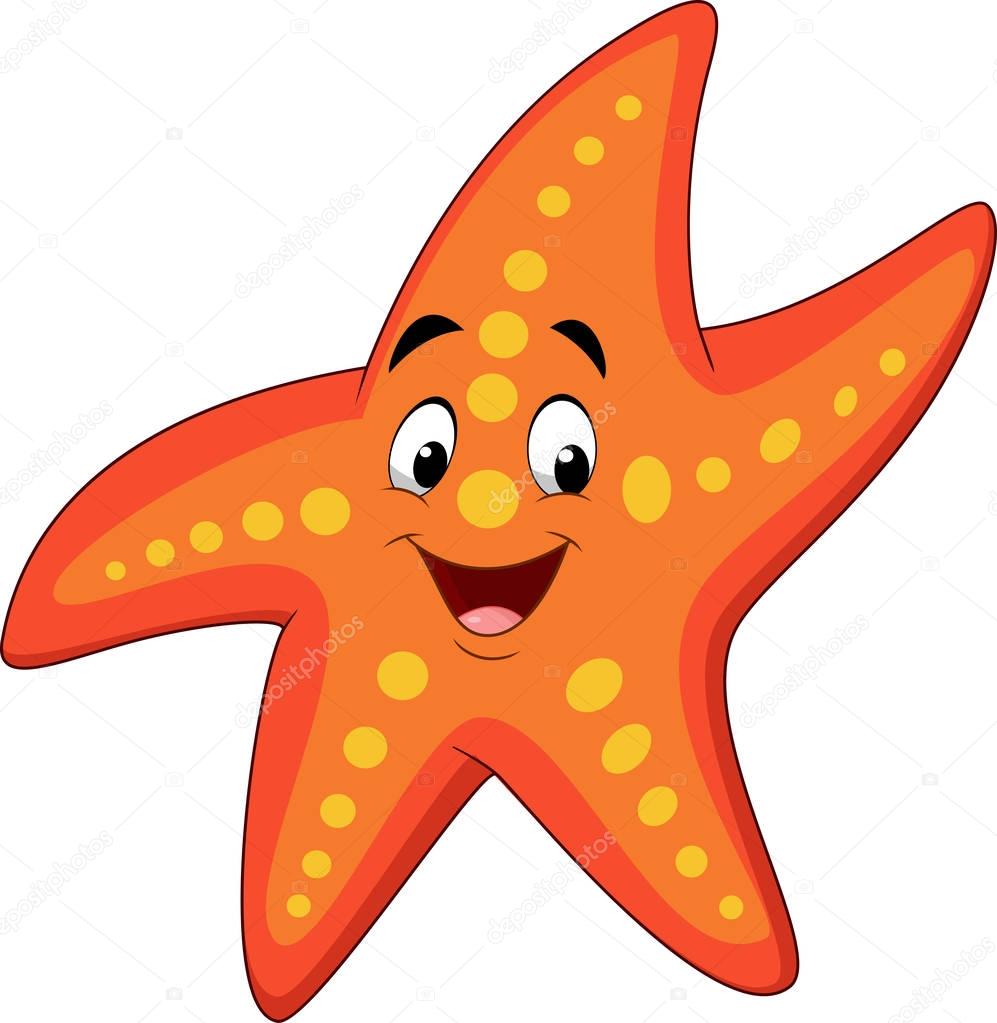 Cartoon happy starfish