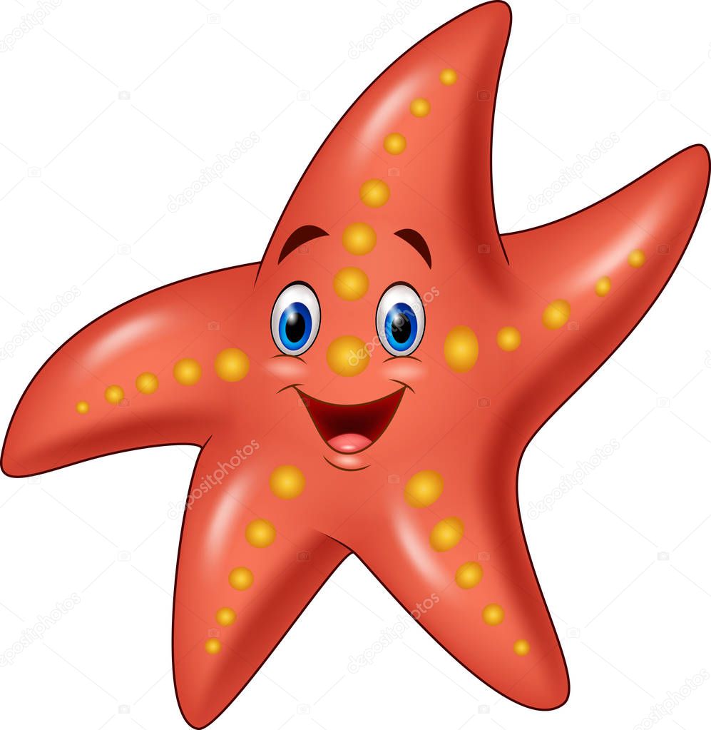 Cartoon happy starfish