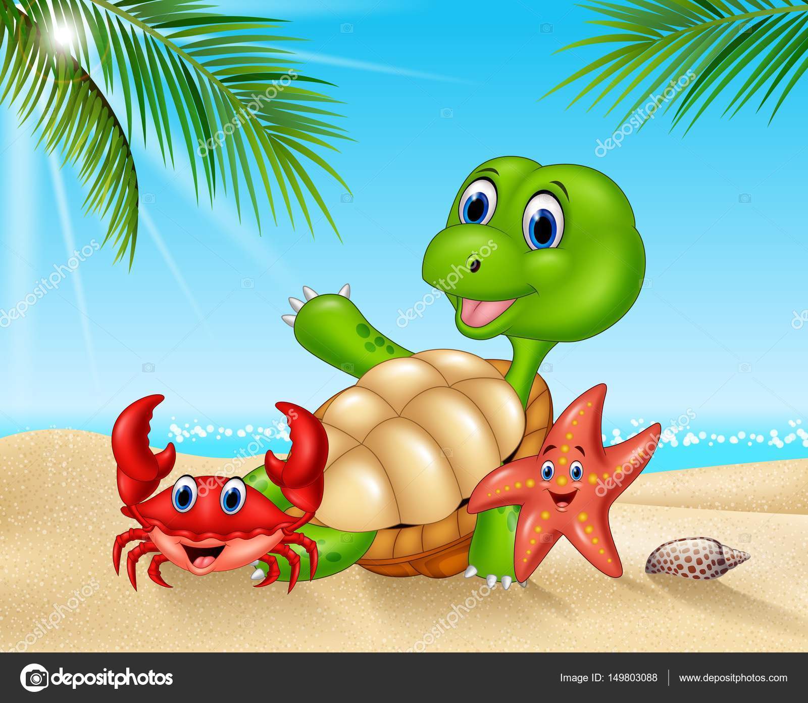 Cartoon sea animals relaxing on the beach Stock Vector Image by ©tigatelu #149803088 Cartoon sea animals relaxing on the beach Stock Vector Image by ©tigatelu #149803088